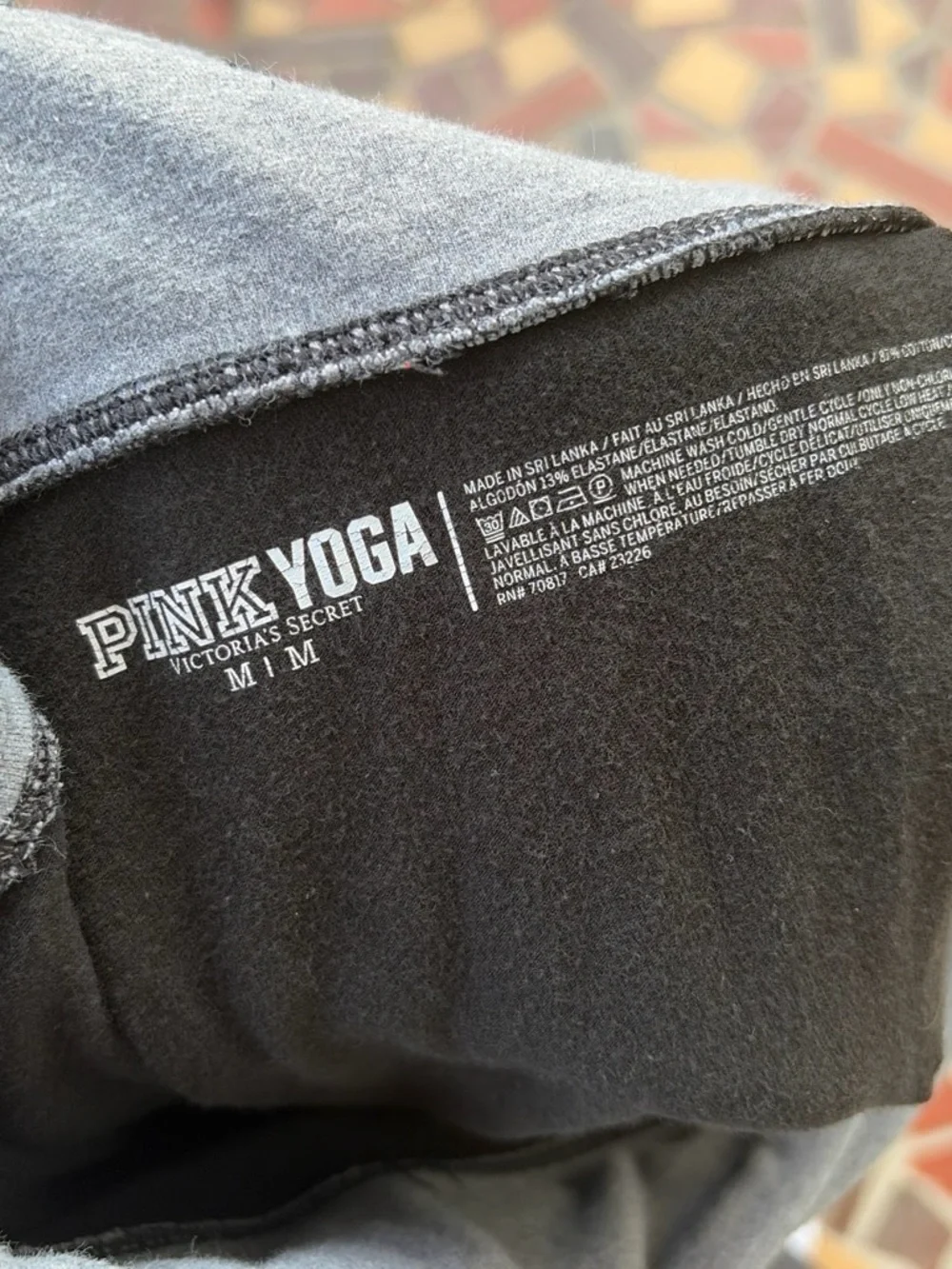 Victoria's Secret Black Leggings with Silver Sequin Waistband